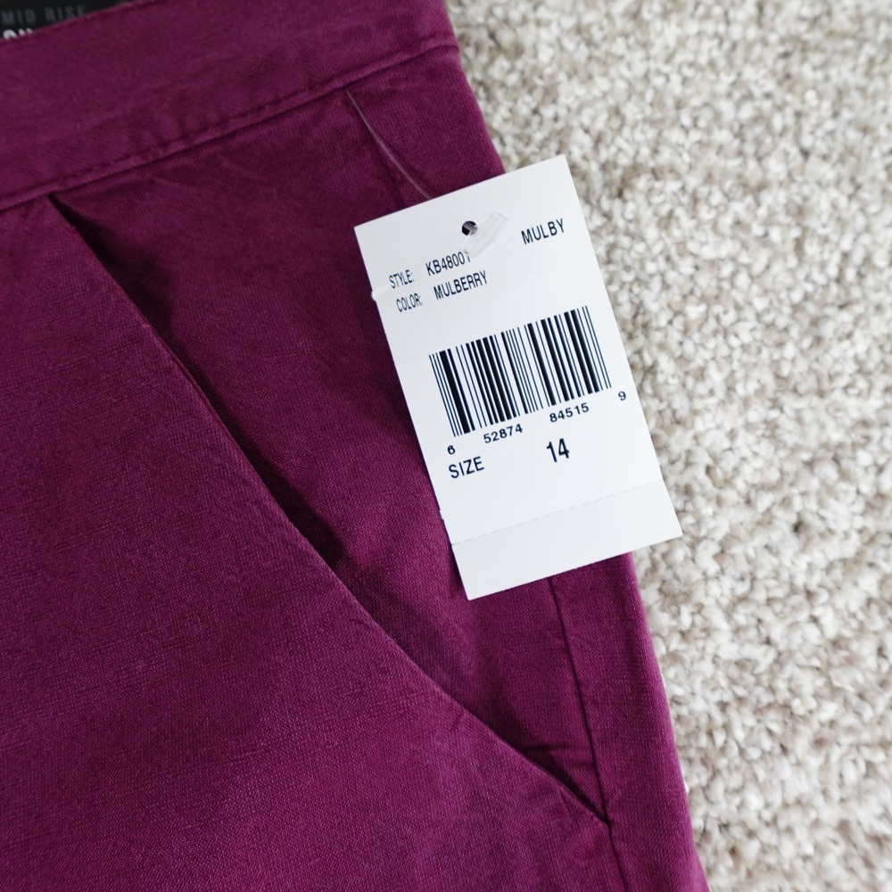 KUT from the Kloth Charlotte Wide Leg Pants Mulberry Purple Size 14 KB48001 NEW - Picture 3 of 9